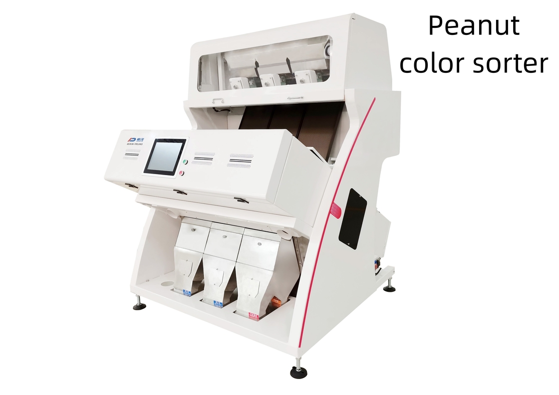 เครื่องคัดเเยกสีถั่วลิสง CCD ประสิทธิภาพสูง 192 ช่อง 3 ราง