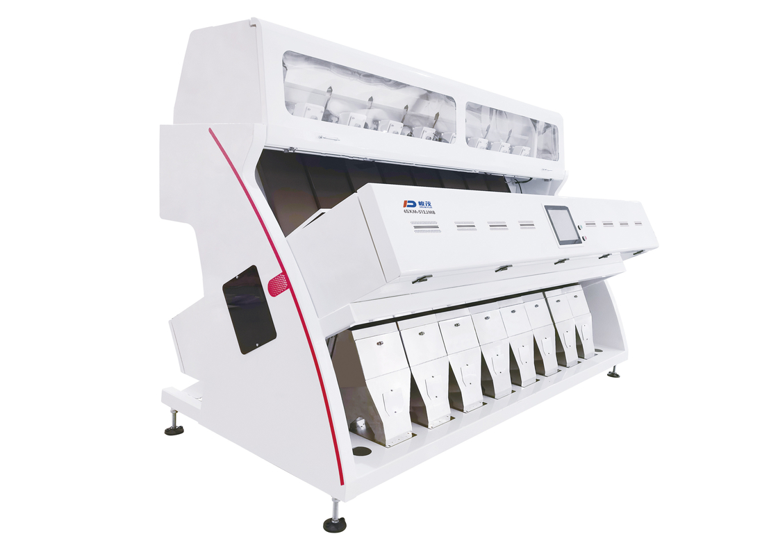 เครื่องคัดเเยกสีเมล็ดถั่วขาวการเกษตร 8 Chutes พร้อมกล้อง CCD