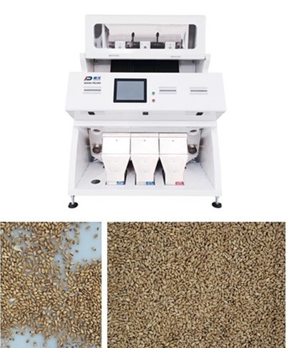 3 Chutes Agriculture Wheat เครื่องคัดเเยกสี RGB ติดตั้งง่าย