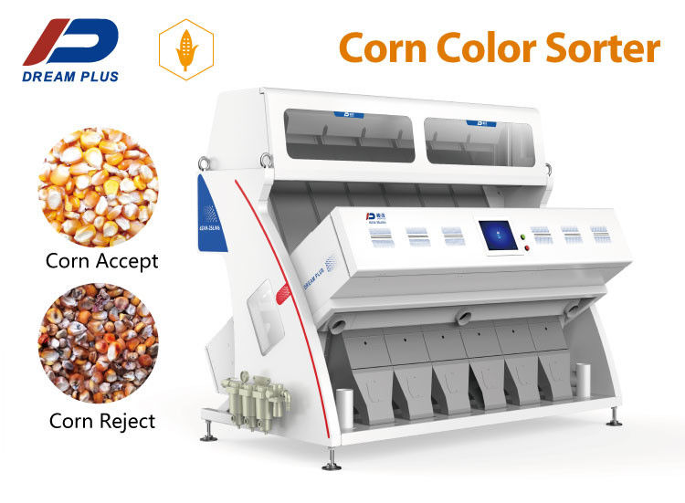 6 Chute 384 Channel 220V Ccd Color Sorter สำหรับข้าวโพด
